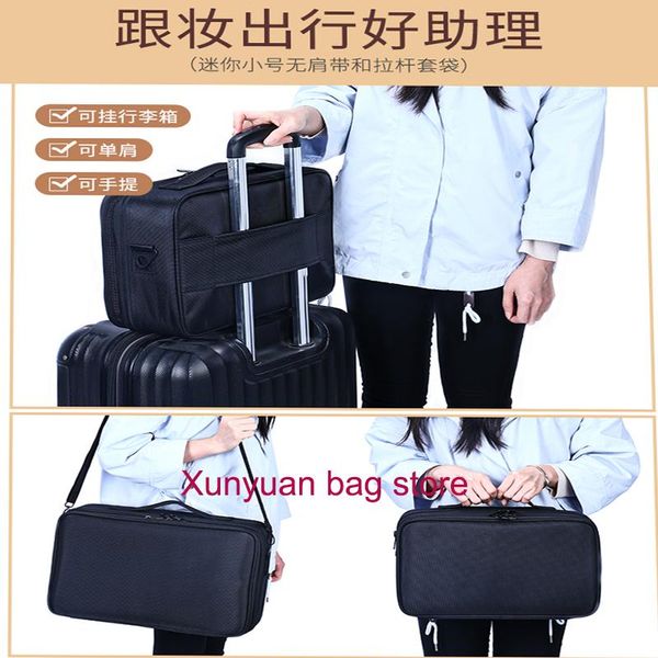 

portable professional cosmetic bag suitcases for cosmetics large capacity women travel makeup bags box manicure cosmetology case & cases