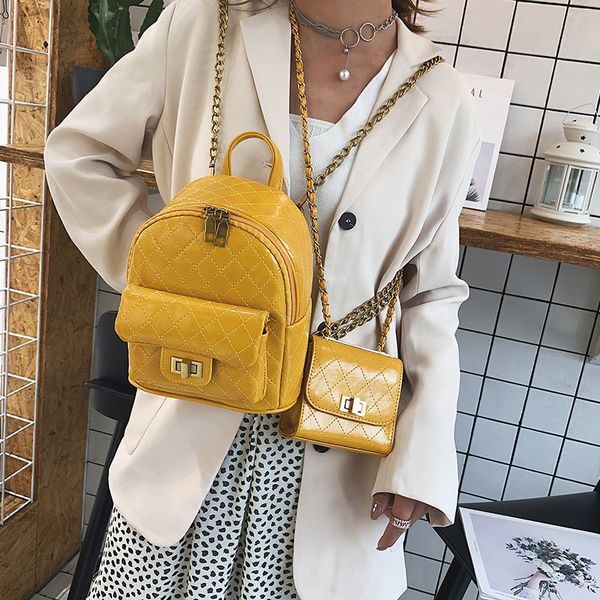 

design bags korean version wild chain mini square bag fashion embroidery thread one shoulder messenger handbag small backpack set