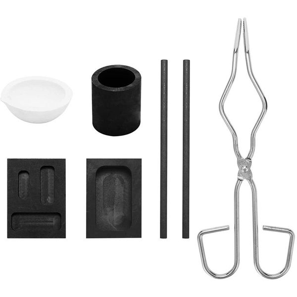 

pcs torch melting silver graphite crucible kit ingot mold casting tools square and quartz storage bags