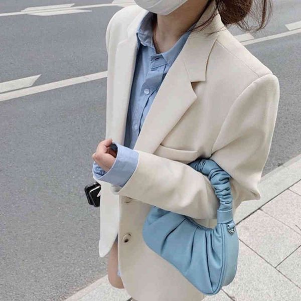 

women's suits & blazers irmÃ£ fara chique sÃ³lido Ãºnico breasted solto jaqueta outono elegante senhoras casual blazer primavera mang, White;black