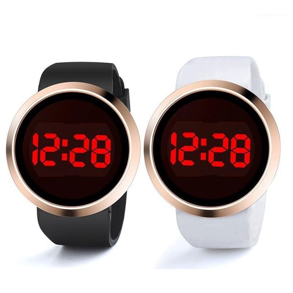 

luxury digital watch electronic touch screen men women sport men's women's watches clockr simple and portable carryi wristwatches, Slivery;brown