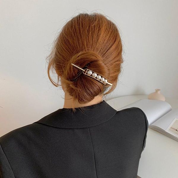 

hair clips & barrettes 1 pcs vintage hollow pearl hairpin bohemian chopsticks statement glossy round accessories, Golden;silver