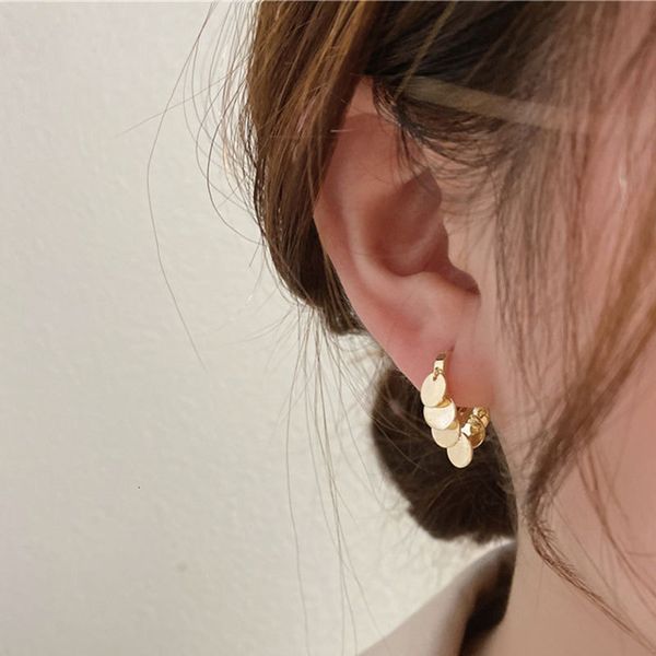 

golden film smart style korean east gate earrings simple and versatile net red temperament female