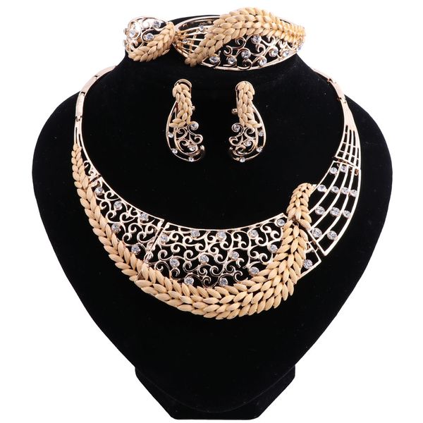 

retro nigerian wedding african beads jewelry sets crystal fashion dubai jewelry sets for women costume design, Black