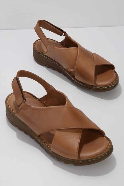 

sandals tan genuine leather female k05907001903, Black
