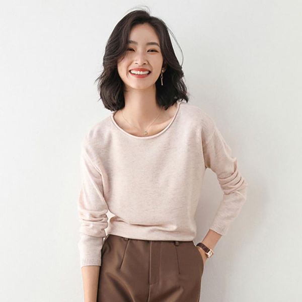 

women's sweaters pullover sweater truien dames long sleeve o neck 10 color soft slim thin women fashion spring autumun, White;black