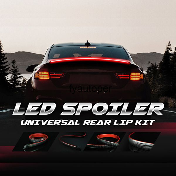 Spoiler bagagliaio multifunzionale in fibra di carbonio, 115 cm, 12 V, luce LED esterna, indicatore di direzione, luce freno auto