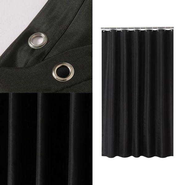 

shower curtains 1pc color curtain black waterproof bathroom polyester moisture-proof partition with hook (120x180cm)