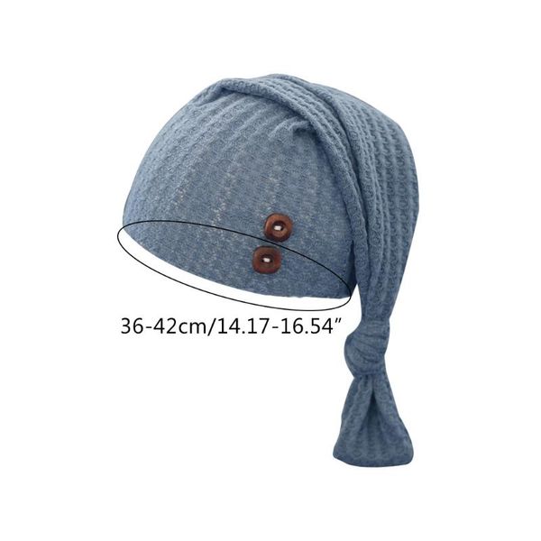 

caps & hats huyu born pography props baby woven long tail hat knitted crochet beanie, Yellow