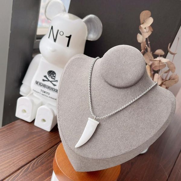 

pendant necklaces statement emo letter halloween gothic jewelry stainless steel, Silver