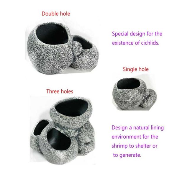 

decorations ceramic pot decoration water plant grow aquarium aquatic ornament decor fish tank cichlid stone shrimp breeding