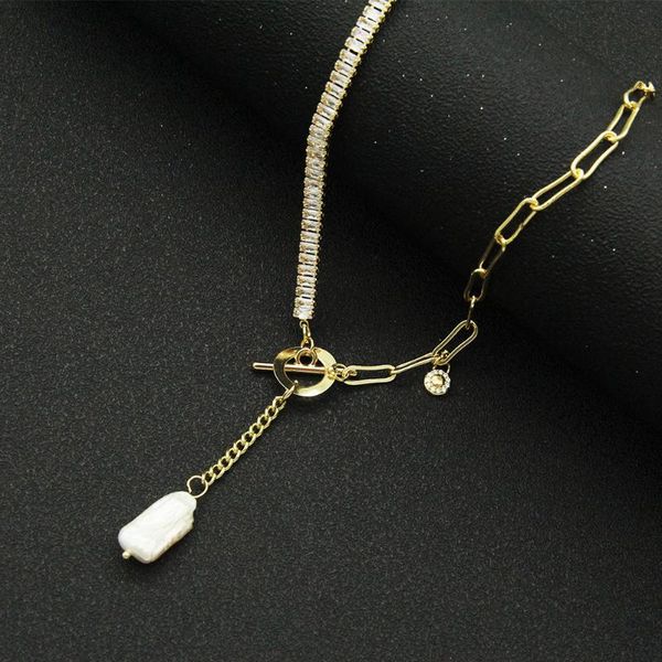 

pendant necklaces fashion metal short necklace temperament y-shaped clavicle chain choker trendy neck female, Silver