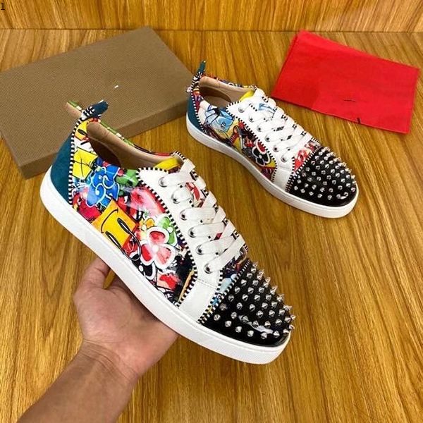 

g shoes red bottoms mens womens designer sneakers leather low casual flat man luxury ladies outdoor driving shoes size35-46 kjjj002, Black