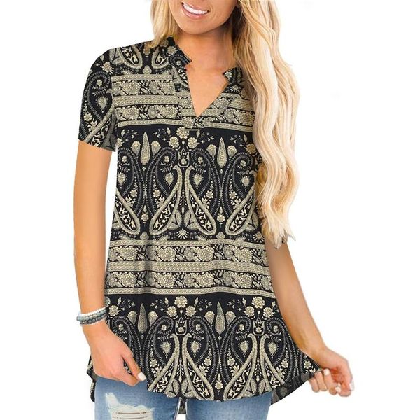 

women's blouses & shirts harajuku blouse women and cashew print half stand-up collar short-sleeved vetement femme 2021, White