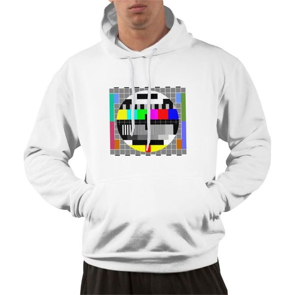 

men's hoodies & sweatshirts save the tv test pattern hoodie custom pullover sweatshirt classic hoody hooded white s, Black