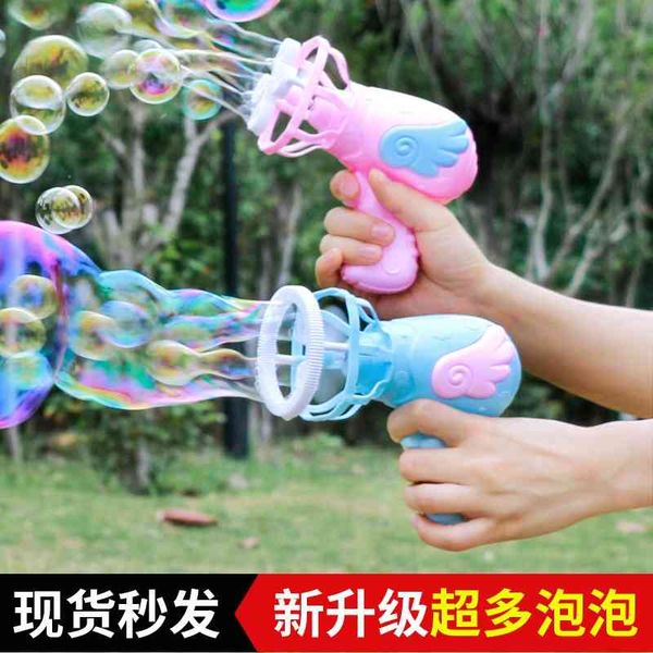 

xia sha tan angel net red electric gun toy camera fan bubble machine
