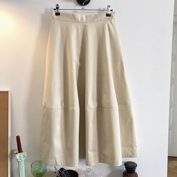

skirts 2021 women summer fashion loose comfortable skirt female elegant solid color casual cotton brand ladies a-line, Black