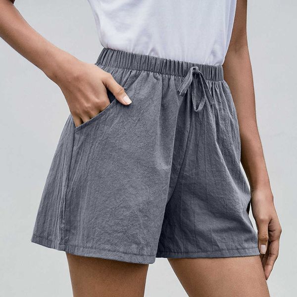 

shorts 2021 linen a-line summer casual women's loose wide leg pants, White;black