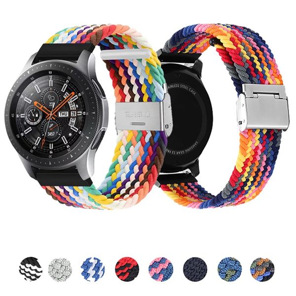 Samsung Watch Relads 20 мм 22 мм плетеный нейлон регулирует полосу для галактики 3 46 мм 42 мм активные 2 шестерня S3 браслет Huawei GT2 2e Pro
