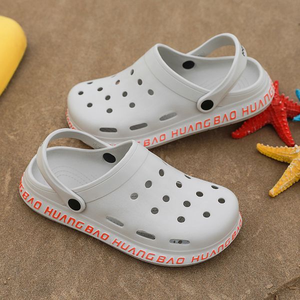 

new mens sandals summer beige outdoor garden clogs men non-slip lightweight printed casual garden shoes fashion sandalias, Black