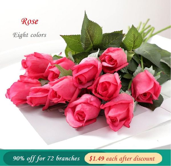 

wedding home decoration feel moisturizing simulation rose fake flower plant decorative flowers & wreaths