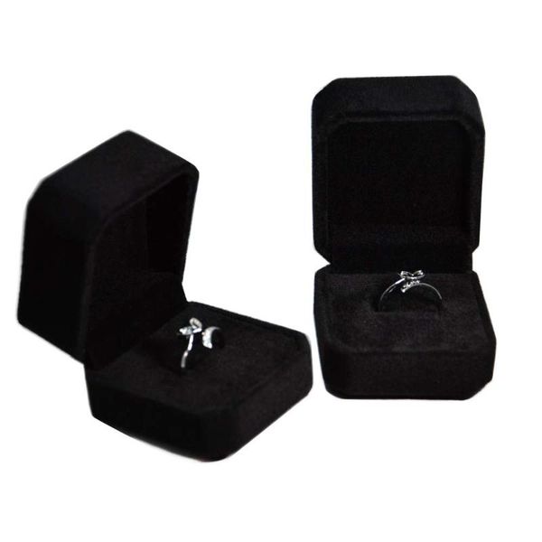 

gift wrap 1pc square jewelry organizer velvet box engagement ring for earrings necklace bracelet display holder black