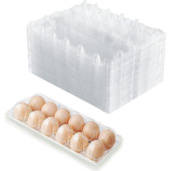 

storage bottles & jars plastic egg cartons bulk-clear holder holds up to 12 eggs, reusable container for refrigerator