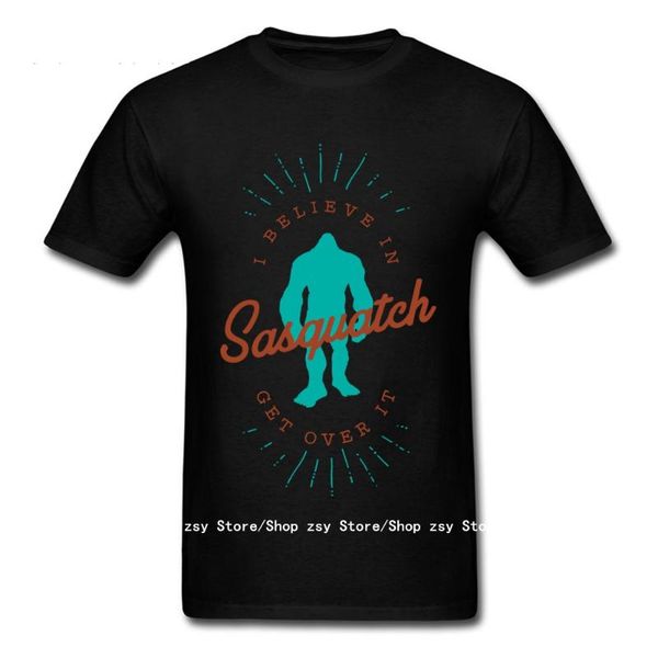 

men's t-shirts fun tees men plus size 5xl t-shirt believe in sasquatch custom printeds hip hop clothes guys cartoon streetwear, White;black
