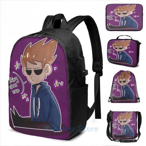 

backpack funny graphic print frick da stars usb charge men school bags women bag travel laptop