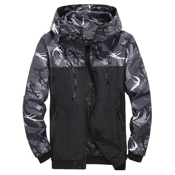 

men's new jacket zipper casual hooded jacket fashion outwear slim fit jacket male, Black