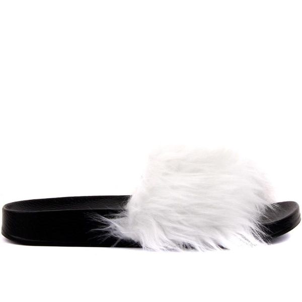 

slippers moxee-white plush women, Black
