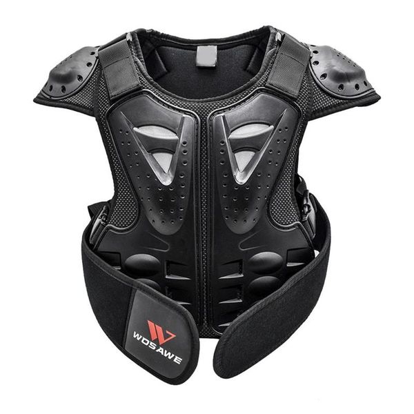 

children bicycle arm protective vest kid's breathable back protection for cycling skiing riding skateboarding support, Black;blue