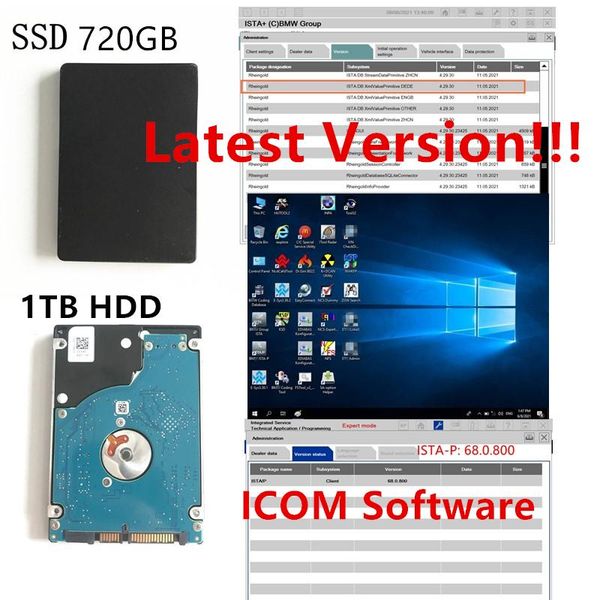 

diagnostic tools v2021.06 for bbmw icom next a2+b+c software ista-d 4.29 ista-p 3.68 1000gb hdd/720gb ssd expert mode win10 diagnosis a2 b c
