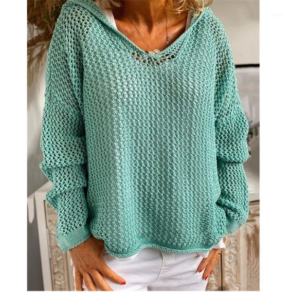 

women's spring autumn casual knitted solid v-neck outer sun protection hollow hooded clothing sweaters, White;black