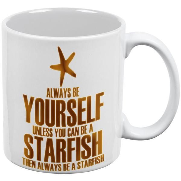 

always be yourself starfish white all over coffee mug mugs