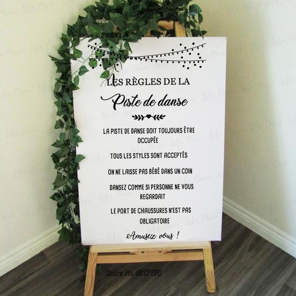 

wall stickers piste de danse decals custom texts sign wedding sticker dancing rules vinyls art party decoration