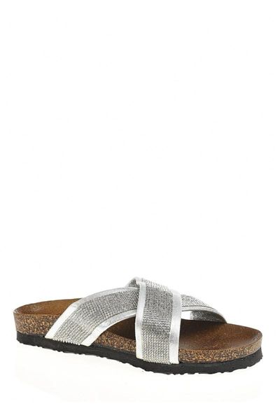 

silver women 's slippers 39151, Black