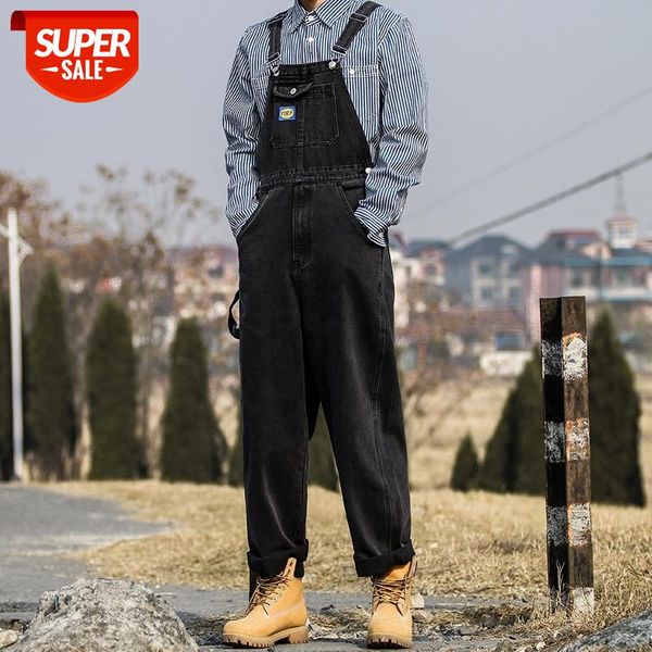 

2020 men's fashion wide leg cowboy harem cargo casual pants joggers jumpsuit rompers loose blue color jeans brand trousers s-xl #vq2f