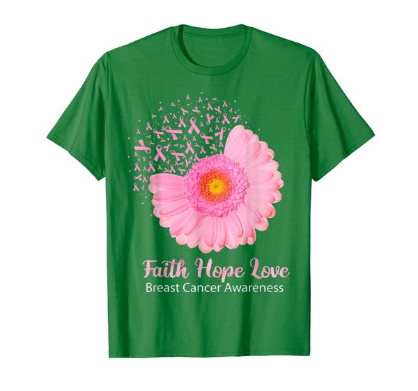 

Faith Hope Love Breast Cancer Awareness Flower Pink T-Shirt, Mainly pictures
