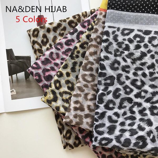 

scarves 2021 5 colors leopard striped dot hijab plain print color scarf fashion muslim headband hijabs, Blue;gray