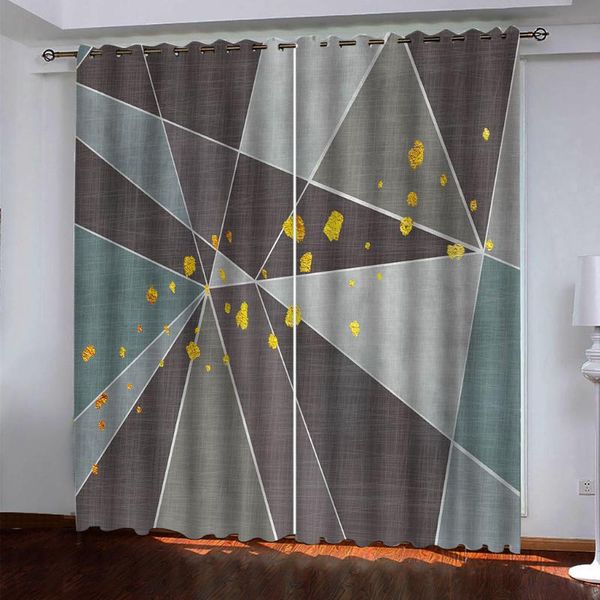 

curtain & drapes luxury blackout 3d window for living room grey geometry curtains
