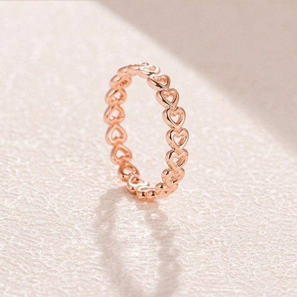 

cz ring diamond 100% 925 sterling silver fit pandora wedding 18k rose gold rings engagement for women jewelry with original box