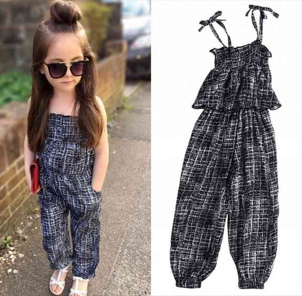 

toddler girls suspender striped jumpsuit summer kids overalls for, Blue
