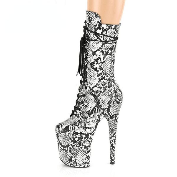 

boots women high heels stripper platform low short 20cm super serpentine nightclub 8 inches exotic show pole dance shoes, Black