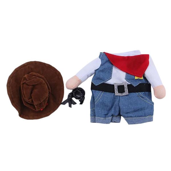 

pet dressing dog funny cowboy cat halloween hat jeans t-shirts outfit costume soft skin-friendly suit puppy clothes costumes