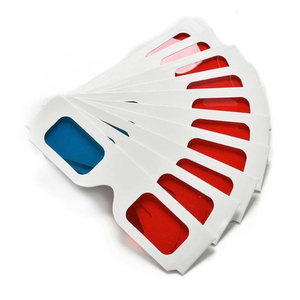 

glasses 10 pcs/lot universal paper 3d view anaglyph red/blue for movie video disposable portable