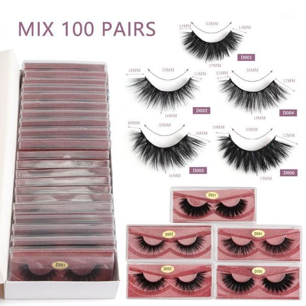 

wholesale 10/20/30/50/100 pairs eyelashes 3d mink lashes handmade dramatic cruelty makeup false1