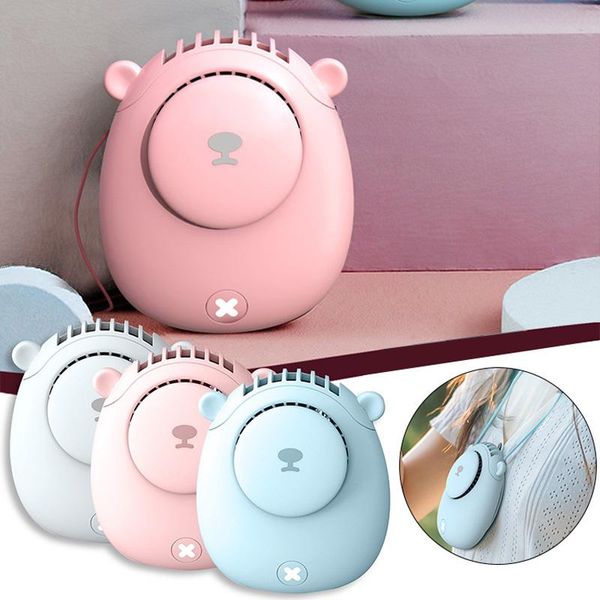 

electric fans 2021 design hand wearable neck fan 1200mah rechargeable portable cute mini necklace