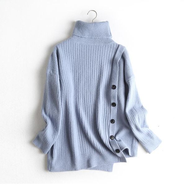 

sweaters turtleneck loose jumpers knitted pullover winter cashmere sweater for women warm sweaters an pullovers button, White;black