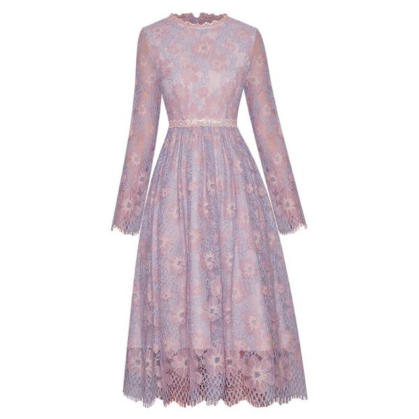 

casual dresses est nice designer long sleeve midi lace dress, Black;gray